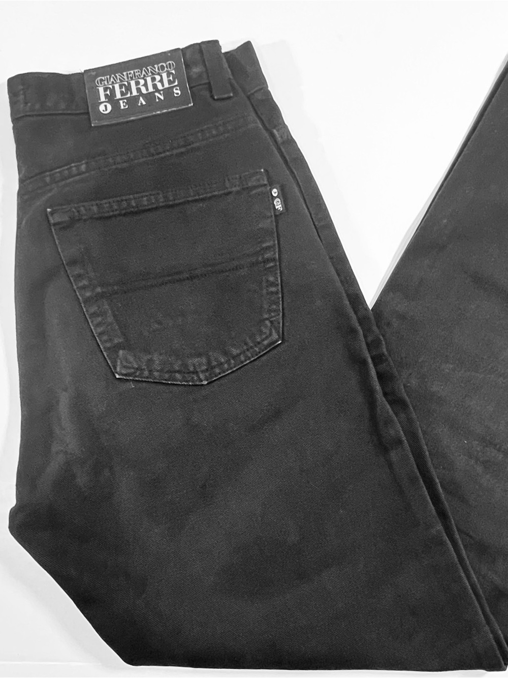 Gianfranco Ferre Slim Straight Black Jeans Size W32 L32 Price $80